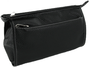 WBAG3 - Black PU Leather Washbag